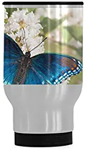 Red Spotted Purple Admiral Butterfly Feeding On Wh Bus Driver Mug Travel Insulated Coffee Cup Stainless Steel Durable With Handle 14-ounce Cup For Cold & Hot Drinks