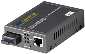 CTS CVT3002BTFC(SM-10) + Gigabit Ethernet 10/100/1000Base-TX to 1000Base-FX Media Converter - Single-Mode, 10km, 6.21 Miles,
