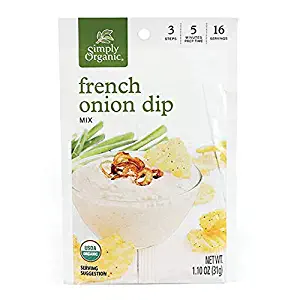 Simply Organic French Onion Dip, Certified Organic, Gluten-Free | 1.1 oz | Pack of 3