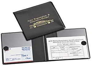 Must-Have Car Registration Wallet, Black Auto Document Wallet Holders 2 Pack- {Sale-2 Pack}- Automobile, Truck, Motorcycle, Trailer & R. Vinyl ID Holders & Visor, Glove Box Storage.