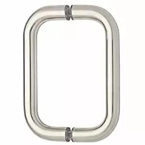 Dynasty Hardware 6" Back to Back Tubular Shower Door Pull For Frameless Shower Doors, Satin Nickel