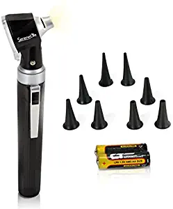 Serenelife Compact Otoscope Ear Checker - Fiber Optic Digital Bright LED Ear Light Design Battery Operated & 3X Magnification - Washable Speculum Tip for Pediatric Adult & Veterinary