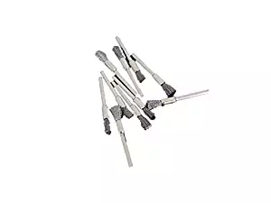 TEMO 10 pc Carbon Steel 1/4 inch (6mm) Pen Wire Brushes #443 with 1/8 inch (3mm) Shank fit Dremel and Compatible Rotary Tool