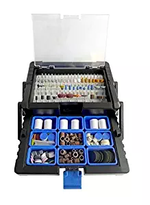 500 piece Rotary Tool Accessory Kit in Cantilever Organizer Case Set
