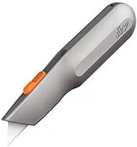 Slice 10490 Metal-Handle Utility Knife, Finger Friendly Ceramic Blade, 3 Cutting Depths, Heavy Metal Handle, Comfortable Grip, Stores Extra Blade, Ambidextrous, Easy Blade Change