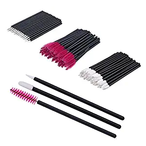 G2PLUS 150 PCS Disposable Lip Brushes Eyeliner Brushes Eyelash Mascara Brushes Wands Applicator Makeup Brush Kits