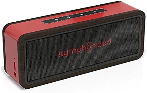 Symphonized NXT 2.0 Bluetooth Wireless Portable Speaker, Dual-Driver Audio Player, AUX Cable Included for Wired Listening, Universal Compatibility (Red)