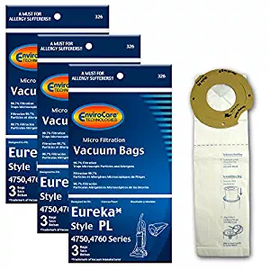 EnviroCare Replacement Micro Filtration Vacuum Bags for Eureka Style PL Upright Vacuums 9 Bags