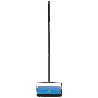 Bissell Sweep-Up Carpet and Floor Sweeper, Lightweight with Advanced Dirtlifter Brush System, Picks Up Lint, Dust, Pet Hairs From Carpets, floors and Laminates, Large Capacity Dirt Pan, and Convenient Lie Flat Handle, and Soft Bumper Is Safe On Walls, Blue Finish