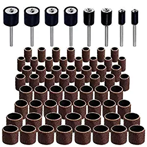 51 Piece Drum Kit -45 Sanding Bands, 6 Mandrills, Fits Dremel & Any Drill -For Rotary Tools, Die Grinder, Power Drills, Carpenters, Woodworking, Paint, Sanding Surfaces, Finishing Jobs - By Katzco