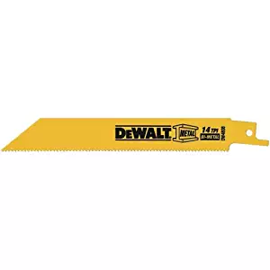 DEWALT DW4808B 6-Inch 14-TPI Straight Back Bi-Metal Reciprocating Saw Blade (100-Pack)