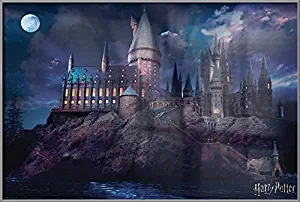 Harry Potter - Framed Movie Poster Print (Hogwarts by Night) (Size: 24 inches x 36 inches)