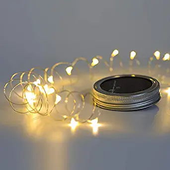 3 Pack - Mason Jar Lights with solar , LED Warm White Solar Fairy Lights, outdoor Solar String Lights of waterproof (Jars Not Included)