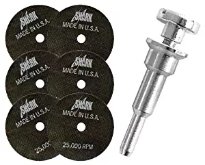 Shark Welding 26-6M Shark 3-Inch by 1/32-Inch by 3/8-Inch Cut-Off Wheel with Mandrel, 6-Pack.