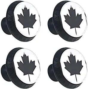 4 Pack Round Cabinet Hardware Knob Canada Leaf Flag - 1-37/100