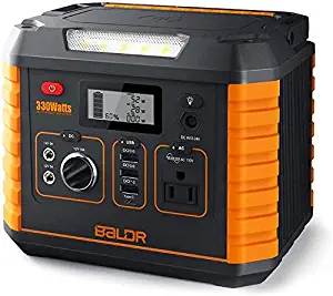 BALDR Portable Power Station 330W, 2019 Updated Portable Solar Generators for home use, CPAP Backup Battery with QC3.0&TypeC SOS Flashlight and Wireless Charger for Outdoor Camping Travel Emergency