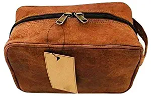 Leather Toiletry Bag compact Leather Dopp Kit for Travel Small