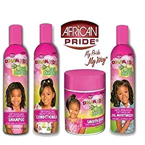 Dream African Pride Kids Olive Miracle Detangling Moisturizing Set Of 4 Products