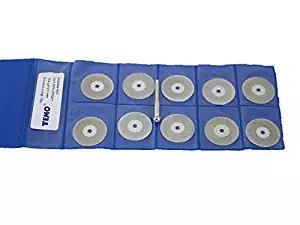 TEMO 10pc 1 inch (25mm) Solid Diamond coated Cutoff Wheel Saw Disc 1/8 inch (3mm) shank for dremel and Rotary Tools