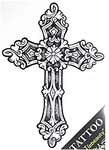 GGSELL GGSELL tattoo size 21.5CM x 30.5 CM(8.46"x12") non toxic and waterproof hot selling fashionable large Cross fake temporary tattoo stickers for men