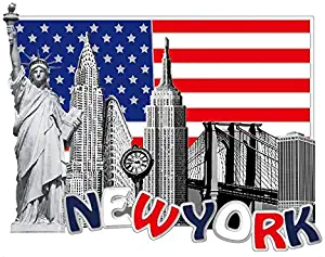 America New York Metal Fridge Magnet Unique Design Home Kitchen Decorative Travel Holiday Souvenir Gift, Stick Up Your Lists, Photos on Your Refrigerator