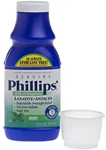 Phillips Milk of Magnesia Laxative Antacid, Mint, 12 Ounces