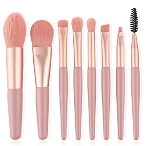 UgyDuky Set of 8 Makeup Brushes Foundation Brush Blending Face Powder Blush Concealers Eye Shadows Make Up Brushes Kit (Pink)