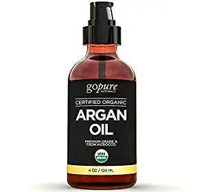 Virgin Organic Argan Oil for Hair & Skin - 4 fl. oz. - 100% Pure Moroccan Oil - Pure Argan Oil for Skin, Hair, Nails