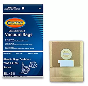 EnviroCare Replacement Micro Filtration Vacuum Bags for Bissell Zing 7100 and 7100L Series Canisters 3 Pack