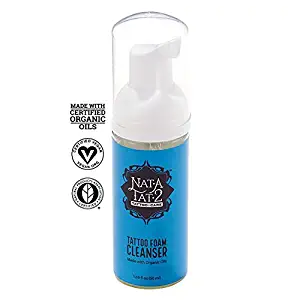 Nat-A-Tat2 Tattoo Foam Cleanser with Essential Oils, Organic Vegan Skin Care