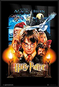 Harry Potter and The Sorcerer's Stone - Framed Movie Poster/Print (US Regular Style) (Size: 24 inches x 36 inches)