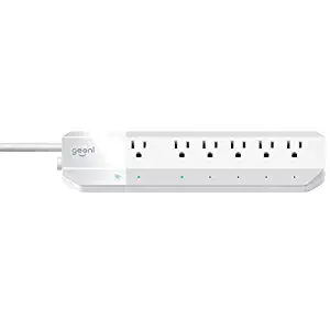 Geeni Surge 6-Outlet Smart Wi-Fi Surge Protector, No Hub Required, Works with Alexa, The Google Assistant & Microsoft Cortana, White