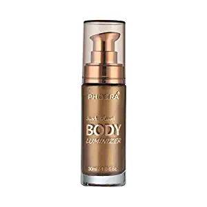 Liquid Illuminator, Firstfly Body Highlighter Makeup Smooth Shimmer Glow Liquid Foundation for Face & Body (#03 Glistening Bronze)