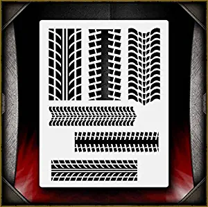 Tire Tracks AirSick Airbrush Stencil Template