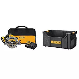 DEWALT DCS570P1 7-1/4" (184mm) 20V Cordless Circular Saw with Brake Kit with Dewalt DWST08205 ToughSystem Tote