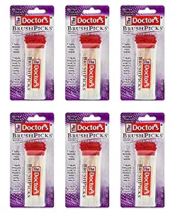 The Doctor's BrushPicks Interdental Toothpicks | 120-Picks per pack | (6-Pack)