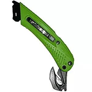 Pacific Handy Cutters Right Handed 3-in-1 Safety Cutter, Tape Splitter, Film Cutter S5R, Green