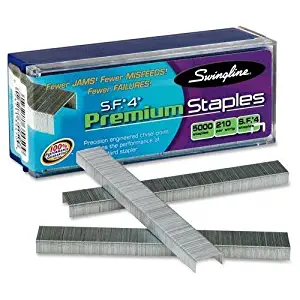 35450 Swingline S.F.4 All Premium Standard Staples - 210 Per Strip - 0.25" Leg - 0.50" Crown - Chisel Point - 5000/Box