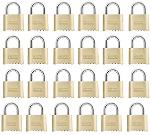 Master Lock 175D Resettable Set-Your-Own Combination Lock, Die-Cast, with 1-inch Shackle, 24-Pack