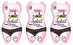 BiC Soleil Shave & Trim 3 Razors Plus 1 Bikini Trimmer ( Pack of 3)