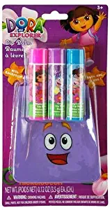 Dora the Explorer Lip Balm 3 Pack Set with Carrying Pouch
