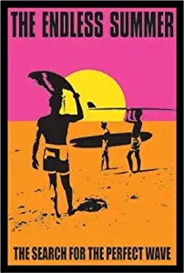 FRAMED Classic Endless Summer 36x24 Movie Art Print Poster Wall Decor Surfing Surfboards Beach Sunset orange Pink and Yellow
