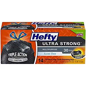 Hefty Ultra Strong Multipurpose Large Black Trash Bags - 30 Gallon, 14 Count
