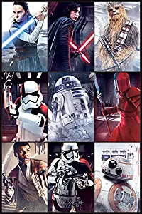 POSTER STOP ONLINE Star Wars: Episode VIII - The Last Jedi - Movie Poster/Print (Character Grid) (Size: 24" x 36") (By