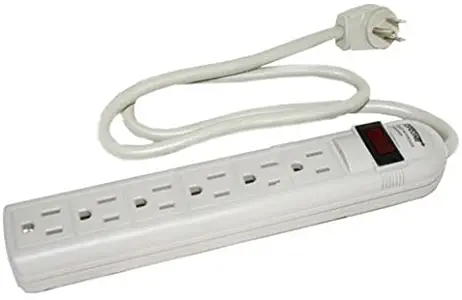 Power Strips With Switches Heavy Duty 3 FT 6 Outlet Safety Surge Protector Angle Plug AC Wall Power Strip ETL Listed for Home Office Desk Kitchen Appliances Receptacles Light Grey 1 Pcs
