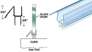 CRL Co-Extruded Clear Bottom Wipe with Drip Rail for 3/8