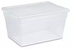 Sterilite 56 Quart Clear Storage Box See-through with White Lid (Pack Of 8)