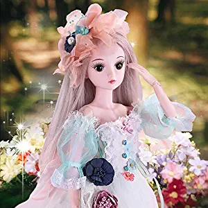 UCanaan BJD Doll, 1/3 SD Dolls 23.6 Inch 19 Ball Jointed Doll DIY Toys with Full Set Clothes Shoes Wig Makeup (with Gift Box), Best Gift for Girls - Daphne