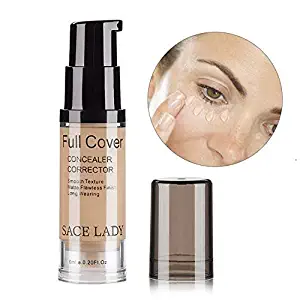 SACE LADY Full Coverage Under Eye Concealer Corrector Makeup Base, Waterproof Flawless Smooth Concealer for Cover Eye Dark Circles 6ml/0.20Fl Oz (03.Natural)