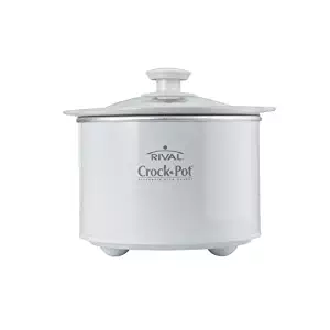Crock Pot Slow Cooker Dip Master 1-1/2 Qt. Glass Lid, Stoneware White